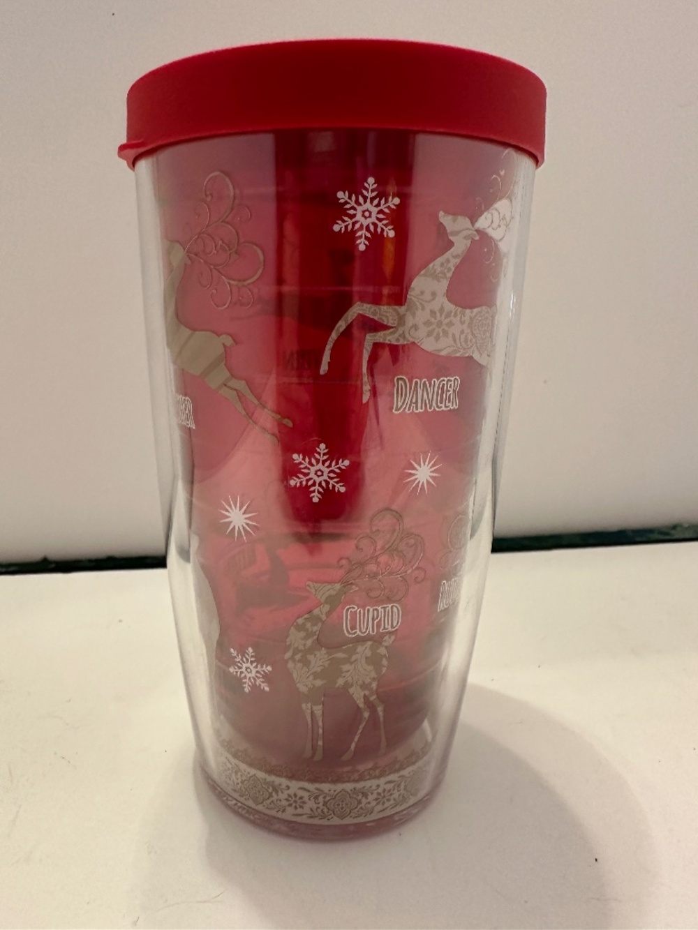 Tervis Holiday/Christmas Santa's Reindeer Acrylic Tumbler Made in USA